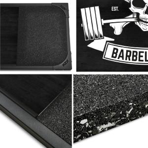 Plataforma de Peso Muerto ATX® - goma granulada de alta densidad - con el logo de Barbell Club - Negro