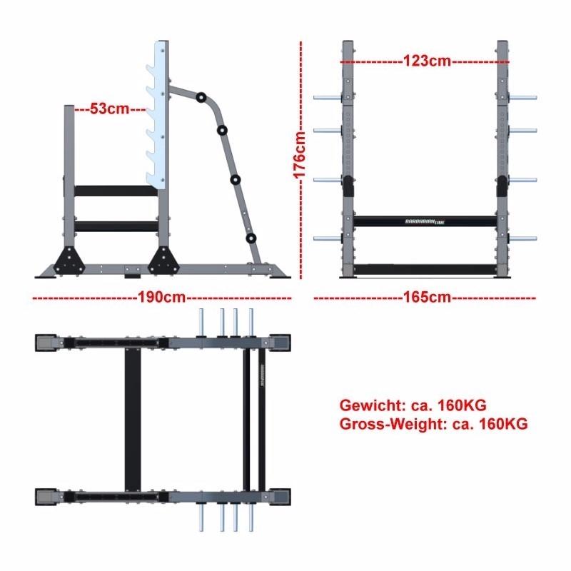 Jaula de potencia abierta Barbarian-line Profesional + Banco multifunción