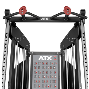 ATX® Estación de tracción por cable: extra ancha con 2 columnas de pesas enchufables de 90 kg y accesorios.