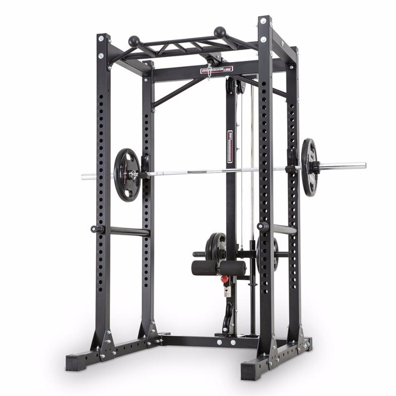 Jaula de potencia profesional con estación de poleas alta y baja Barbarian