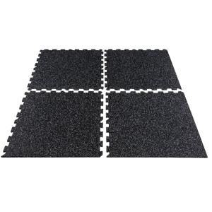 Gymfloor® pavimento de caucho tipo puzzle, placas de 956x956 x 10 mm - negro con 10% gránulos grises