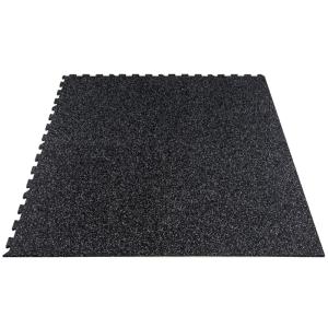 Gymfloor® pavimento de caucho tipo puzzle, placas de 956x956 x 10 mm - negro con 10% gránulos grises