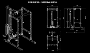 ATX® POWER RACK PRX 780 2.0 con estación de poleas PRO - con columna de pesos 125 kg