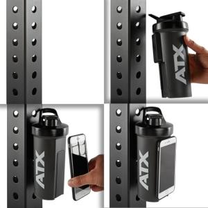 ATX® Shaker Black 1000 ml - botellero multifuncional con soporte magnético