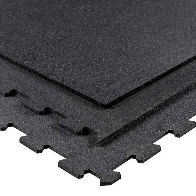 Gymfloor® pavimento de caucho tipo puzzle, placas de 956 x 956 x 10 mm - negro