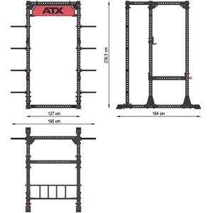 ATX® Jaula de potencia - Power Rack Juego Completo PRX-810-SET-380