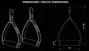 Agarre cerrado para una mano - con empuñadura de aluminio (par)
