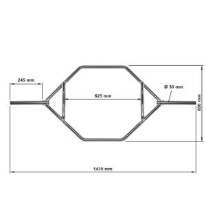 Barra hexagonal de 30 mm, cromada