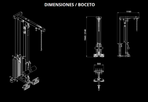 ATX® Estación de poleas para jaulas PRX-640 - columna de pesos de 115kg