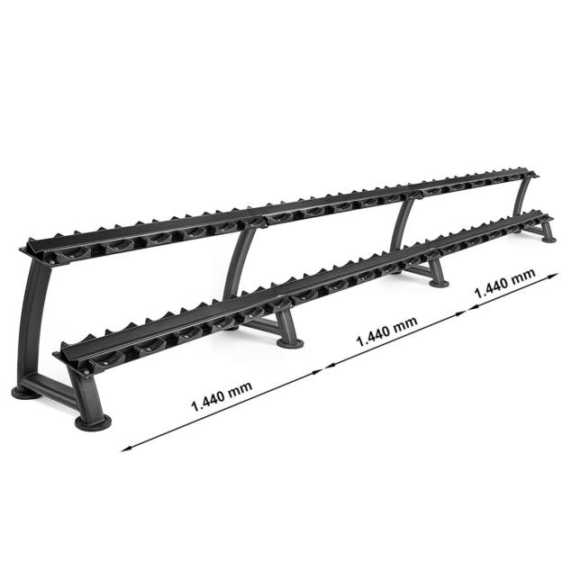 Estante mancuernas con bandejas de almacenamiento