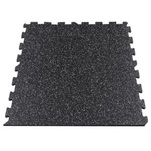 Gymfloor® pavimento de caucho tipo puzzle, placas de 956x956 x 10 mm - negro con 10% gránulos grises