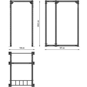 ATX® Jaula de potencia - Power Rack - 840 + EXTENSION 800-B