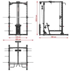 Máquina smith Multipress con estación de poleas y 125 kg de peso Bararian-line