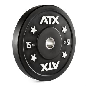 ATX® Discos de peso de caucho parachoques, 50mm, con logo en blanco