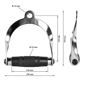 Agarre cerrado para una mano con empuñadura de goma ergonómica