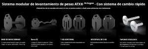 ATX® Octa-Dumbbells 2 x 36 kg - Mancuernas octagonales ajustables - soporte de almacenamiento incluido
