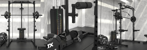 ATX® Set completo Half Rack 510 con multipress + estación de poleas con placas de peso de 100 kg  - Altura 196 cm