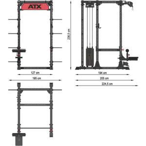 ATX® Jaula de potencia - Power Rack Set Completo 320 - con columna de pesos