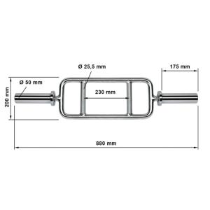 Barra para tríceps de 50 mm x 88 cm