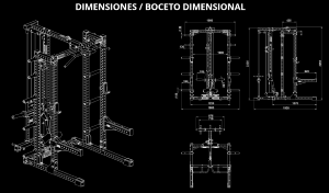 ATX® HALF RACK 780 con estación de poleas - carga con discos de peso + extensión de almacenamiento