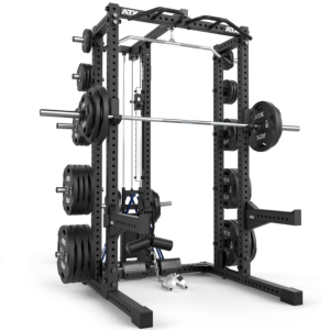 ATX® HALF RACK 780 con estación de poleas - carga con discos de peso + extensión de almacenamiento