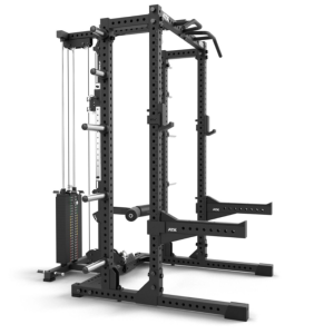 ATX® HALF RACK 780 con estación de poleas - carga con columna de pesos 125kg + extensión de almacenamiento