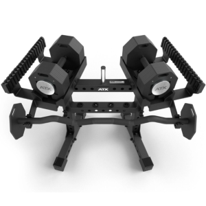 ATX® Octa-Dumbbells-Set XL - Juego de mancuernas 2 x 36kg + barra SZ + rack de almacenamiento