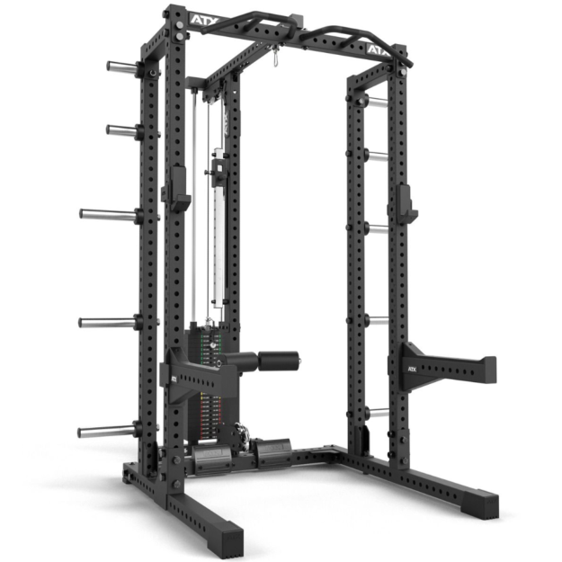 ATX® HALF RACK 780 con estación de poleas - carga con columna de pesos 125kg + extensión de almacenamiento