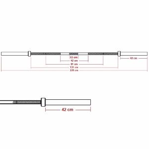 ATX® RAM BAR, Barra olímpica - 220cm +700kg, powerlifting negro-cromo