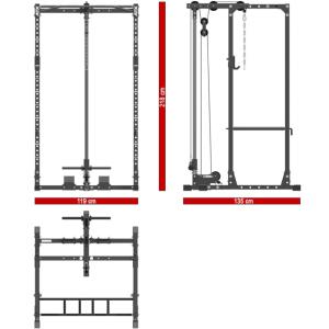 ATX® POWER RACK PRX-520 Altura 218 CM - Jaula de entrenamiento básica con poleas