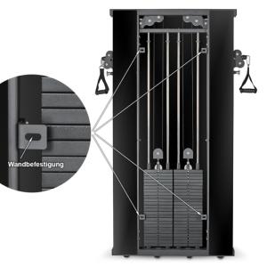 ATX® Máquina de musculación de pared con doble polea funcional - 2 columnas de peso de 60 kg