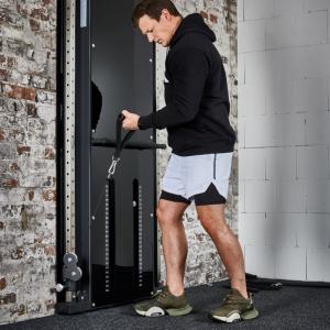 ATX® Máquina de musculación de pared con doble polea funcional - 2 columnas de peso de 60 kg