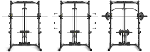 ATX® Set completo Half Rack 510 con multipress + estación de poleas con discos de peso  - Altura 196 cm