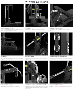 ATX® Estación de poleas y máquina de remo - carga con discos de peso