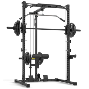 ATX® Set completo Half Rack 510 con multipress + estación de poleas con discos de peso  - Altura 196 cm