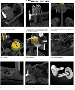ATX® Octa-Dumbbells 2 x 36 kg - Mancuernas octagonales ajustables - soporte de almacenamiento incluido