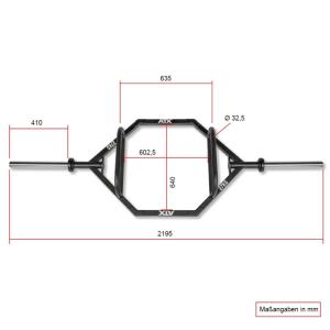 ATX® Hex Bar XL - Barra hexagonal con cargadores de discos extra largos