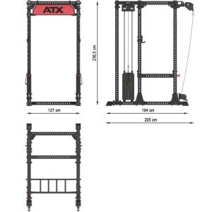 ATX® Jaula de potencia - Power Rack con cruce de poleas - PRX-810-SET-480