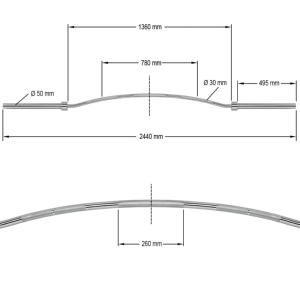 ATX® Barra de entrenamiento curvada "BUFFALO BAR / BOW BAR"