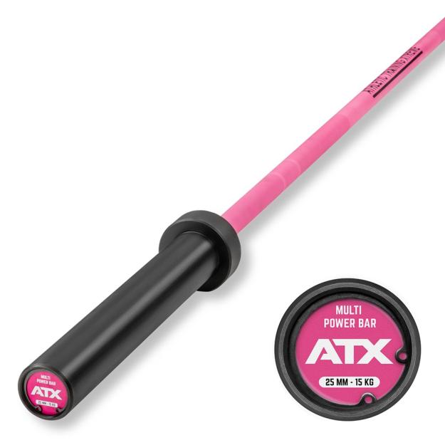 ATX® Cerakote Multi Bar - Barra olímpica mujeres 15kg - Prison Pink