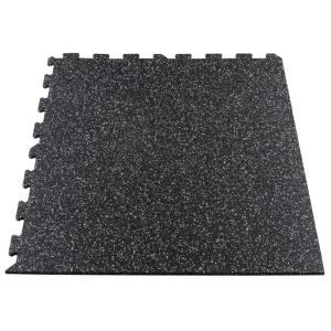 Gymfloor® pavimento de caucho tipo puzzle, placas de 956x956 x 10 mm - negro con 10% gránulos grises