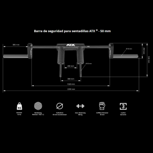 ATX® Barra de seguridad para sentadillas - Safety Squat Bar - 50 mm