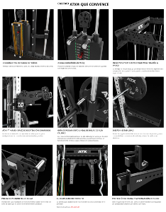 ATX® Estación de cruce de poleas con Multipower y 2 columnas de peso de 90kg - montaje en pared