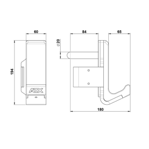 ATX® J-Cups - Serie 600 - Ganchos en J para racks de 60x60mm