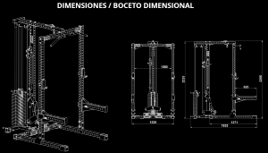 ATX® HALF RACK 780 con estación de poleas - carga con columna de pesos 125kg