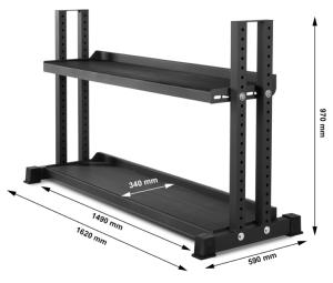 ATX® Rack de almacenamiento para mancuernas hexagonales o Kettlebells - 150 cm