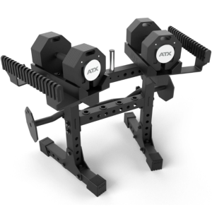 ATX® Octa-Dumbbells-Set XL - Juego de mancuernas 2 x 36kg + barra SZ + rack de almacenamiento