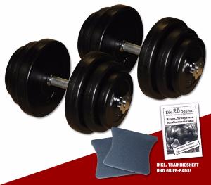 Mancuernas de plástico desmontables, 2 x 20 kg  