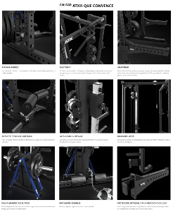 ATX® HALF RACK 780 con estación de poleas - carga con discos de peso + extensión de almacenamiento