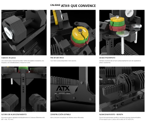 ATX® Soporte de almacenamiento ajustable para mancuernas octogonales - M